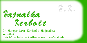 hajnalka kerbolt business card